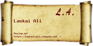 Laskai Ali névjegykártya